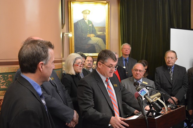 Rep. Don Turner at a Statehouse press conference Wednesday. - PAUL HEINTZ