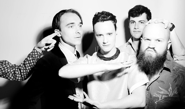 Rubblebucket, minus most of Kal Traver, seen giving Alex Toth a wet willie - COURTESY OF RUBBLEBUCKET