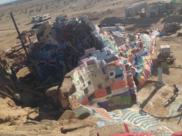Salvation Mountain from above - PAULA ROUTLY