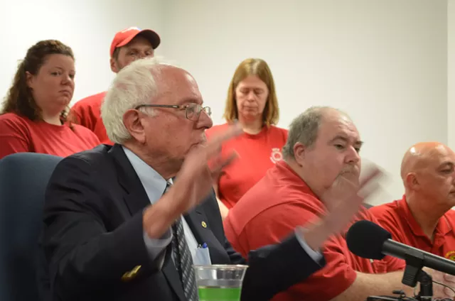 Sanders and Striking Workers Decry FairPoint, Urge Concessions