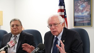 Sanders at a press conference Monday in his Burlington office.