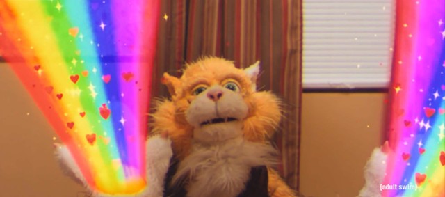 Smarf, the magical alien robot cat in "Too Many Cooks" - ADULT SWIM
