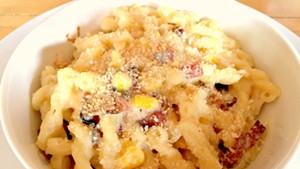 Smoked bacon-and-corn mac-and-cheese, $10