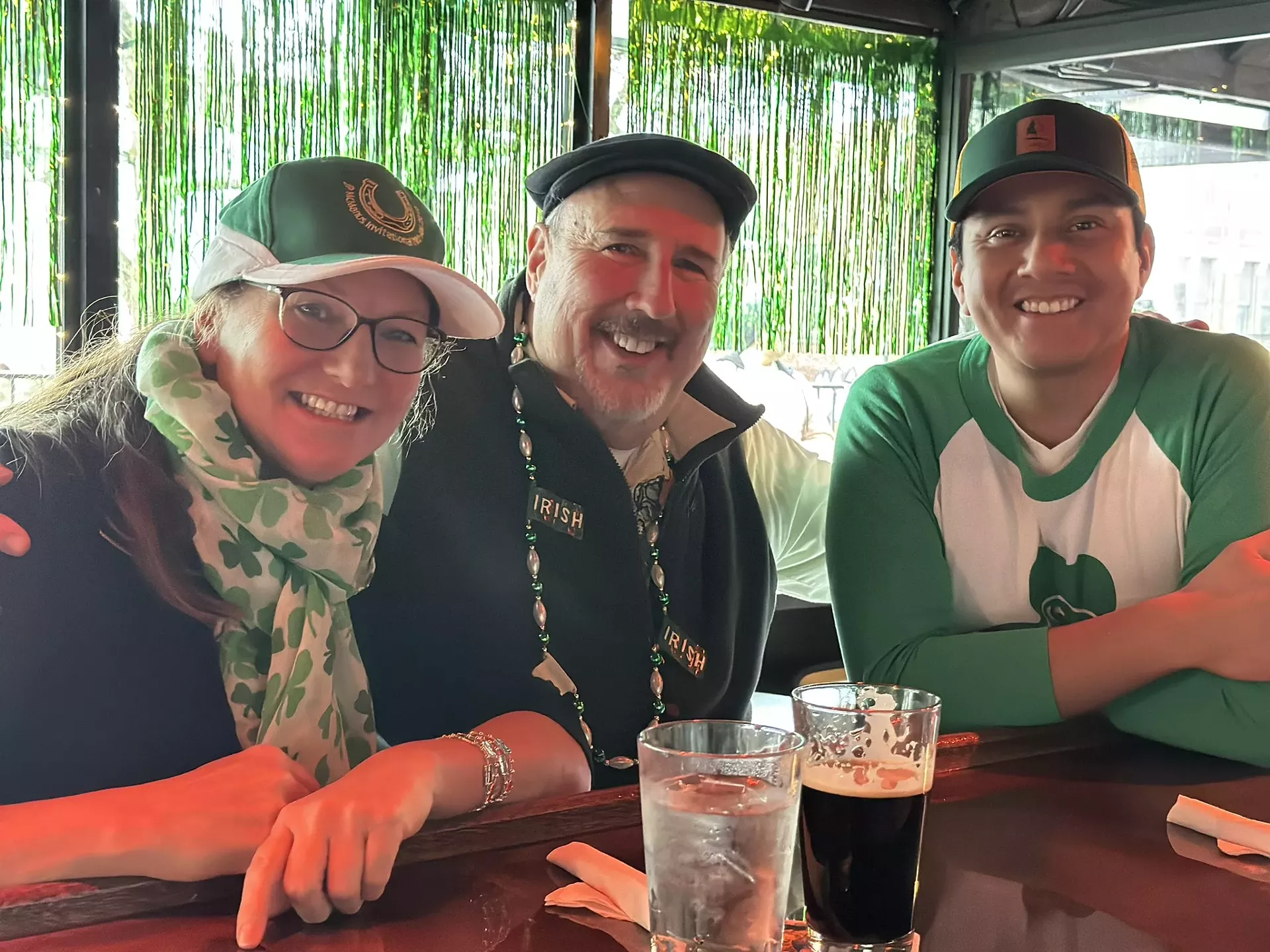 Friends gathering on St. Paddy's Day