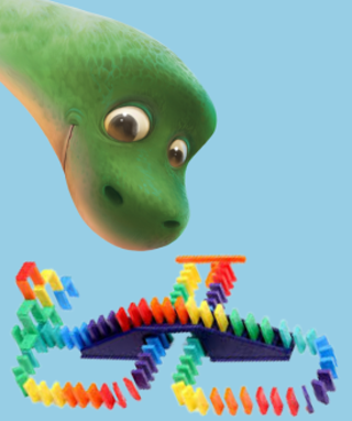 Image: Stack-a-Saurus Topple Down Domino Chain Reaction