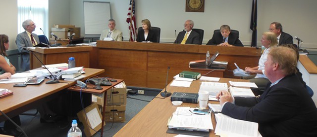 The Public Service Board listens to testimony on Burlington Telecom last summer. - KEVIN KELLEY
