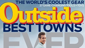 The September 2014 cover of 'Outside' Magazine teases its "Best Towns Ever" contest. Burlington and Montpelier both made the list.
