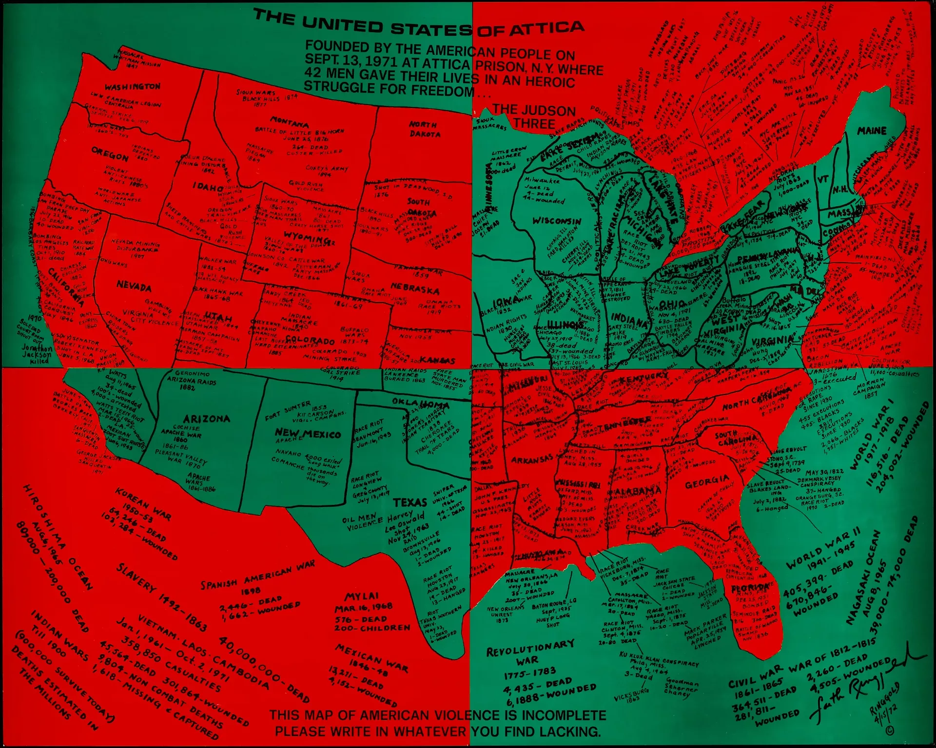 "United States of Attica" by Faith Ringgold