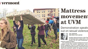 Tim Johnson covered a protest against sexual assault held at the University of Vermont in Thursday's Free Press.