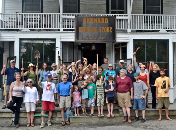 Townspeople turn out to clean up the store in June.