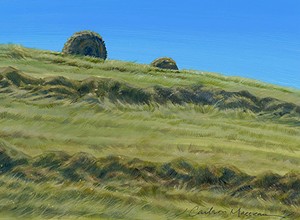COURTESY OF JEAN CARLSON MASSEAU - "Two Bales, Two Windrows" by Jean Carlson Masseau