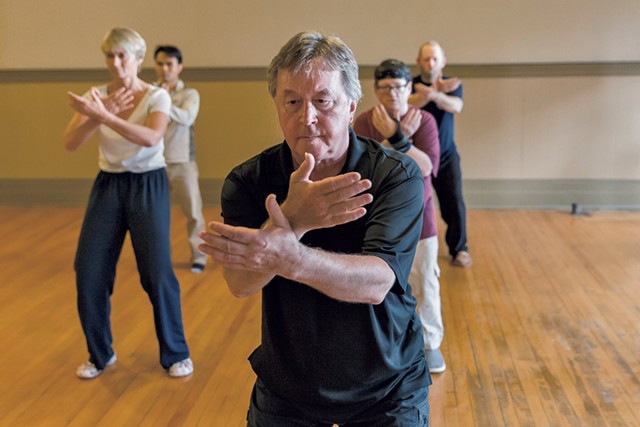Bob Boyd leads a tai chi class at his Church Street studio - OLIVER PARINI