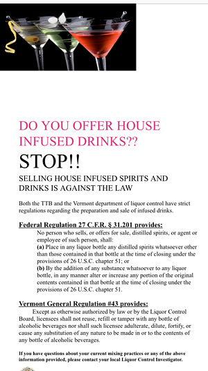 Bartenders Petition to Change Rules on House-Infused Spirits