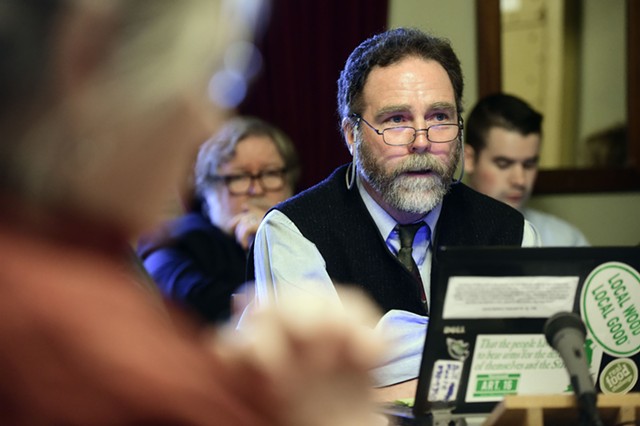Bill Moore of the Vermont Traditions Coalition testifies before the Senate Judiciary Committee on Thursday. - FILE: JEB WALLACE-BRODEUR