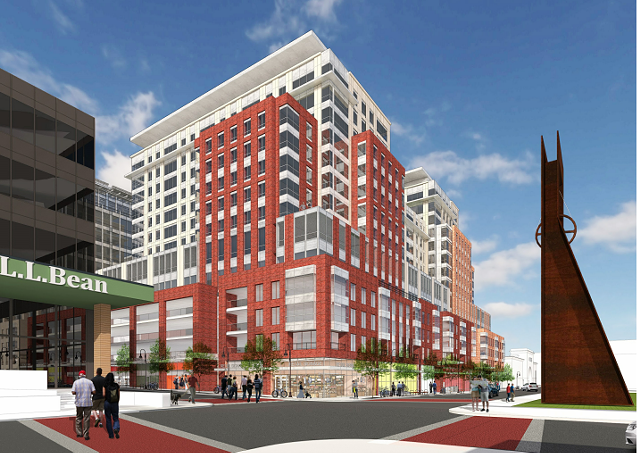 Rendering of Burlington Town Center as seen from Cherry and St. Paul streets - COURTESY OF PKSB ARCHITECTS
