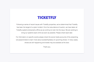Ticketfly website screenshot