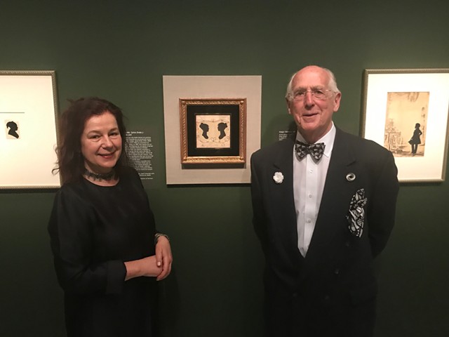 Eva Garcelon-Hart (left) and Bill Brooks at the National Portrait Gallery - COURTESY OF THE HENRY SHELDON MUSEUM OF VERMONT HISTORY