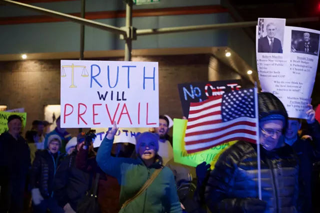 Hundreds Rally in Burlington to Protect Mueller From Trump
