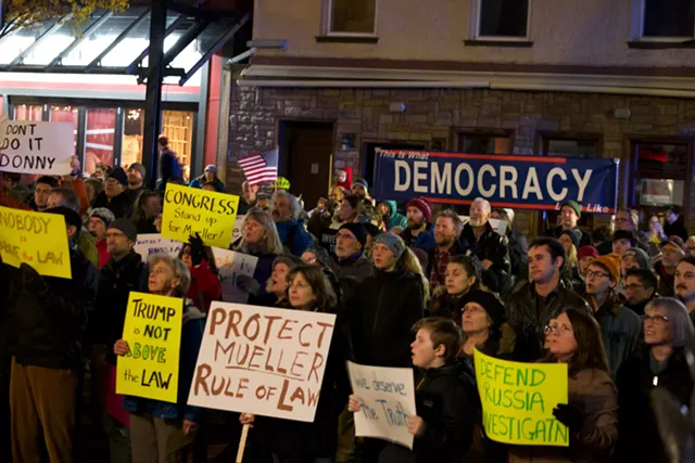 Hundreds Rally in Burlington to Protect Mueller From Trump