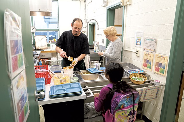 Chef Jason Marcoux at the Holland Elementary School cafeteria - DON WHIPPLE