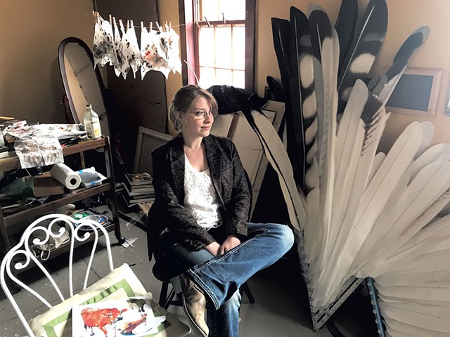 Katie Runde in her studio in White River Junction - CHELSEA EDGAR