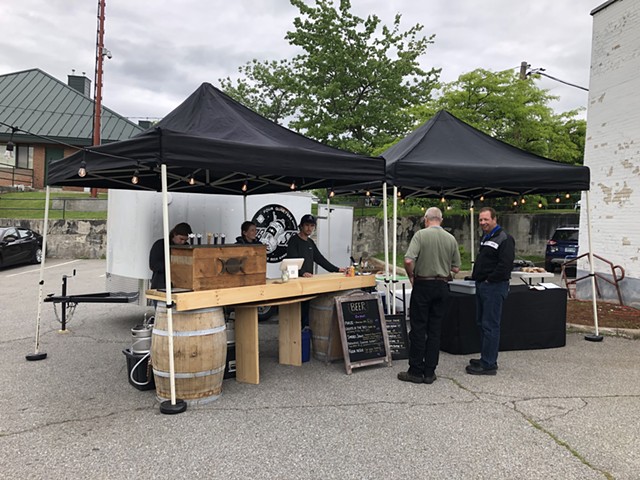Beer garden at former bank in Winooski - COURTESY OF FOUR QUARTERS BREWING