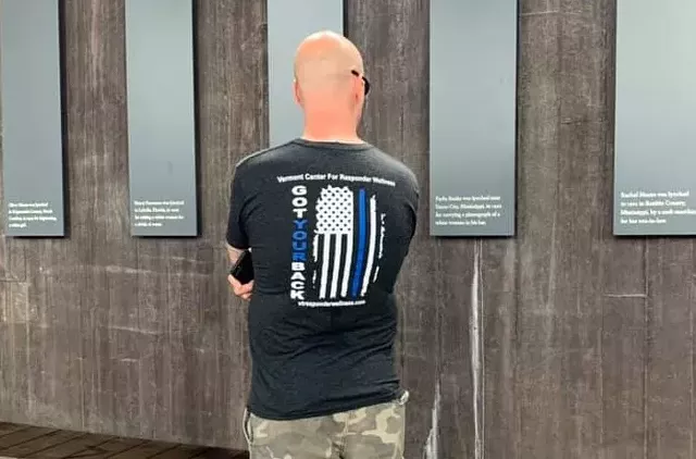 Photo of Burlington Cop's T-Shirt at Lynching Memorial Triggers Criticism