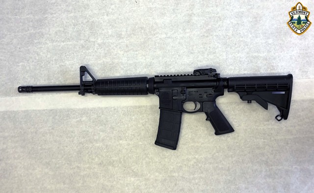 The Smith & Wesson M&P-15 rifle Louras used in a shootout with police - VERMONT STATE POLICE
