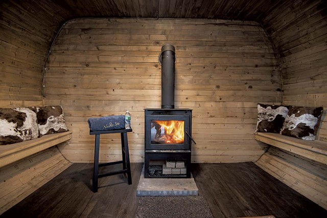 Interior of a wood-fired sauna European-inspired farm-to-table breakfast - COURTESY PHOTO
