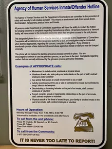 Vermont Prisons Lack Independent Abuse Reporting Hotline