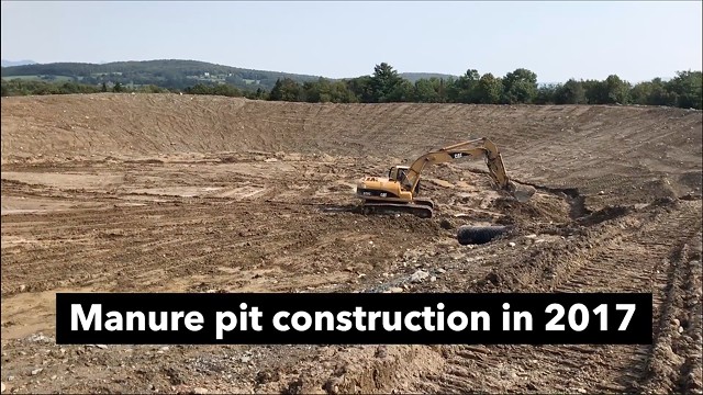 Michael Colby took video in 2017 of the work on a 10-million-gallon manure pit in Enosburg Falls - SCREENSHOT