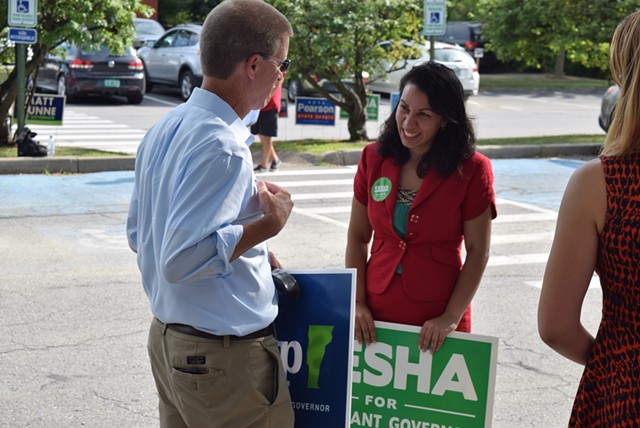 Shap Smith and Kesha Ram campaign during the 2016 election - FILE: TERRI HALLENBECK