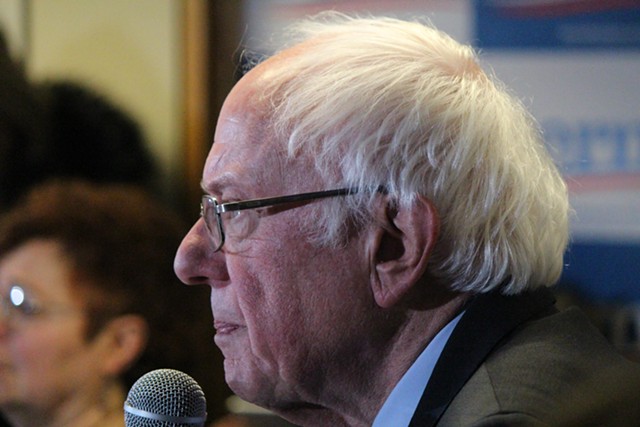 Sen. Bernie Sanders campaigning last month in New Hampshire - FILE: PAUL HEINTZ