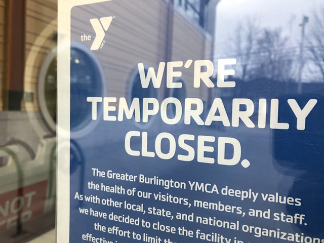 The door of the Greater Burlington YMCA Tuesday - MOLLY WALSH