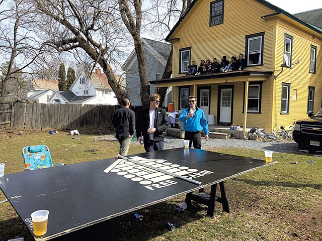 Middlebury students partying in their yard - MOLLY WALSH