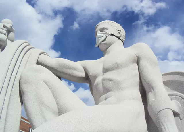 The Mask Is the Message on a Barre Sculpture