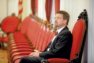 House Speaker Shap Smith last January, sporting the goatee - FILE: JEB WALLACE-BRODEUR