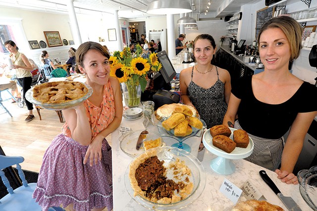 Down Home Kitchen owner Mary Alice Proffitt, left, with staff members Louisa Franco and Lindsey Brownson - JEB WALLACE BRODEUR