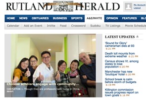 Rutland Herald homepage - SCREENSHOT