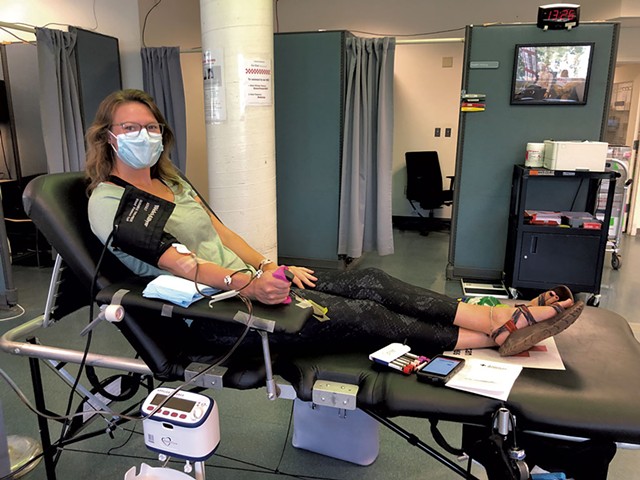 Kailey Stevens donating plasma - COURTESY OF KAILEY STEVENS