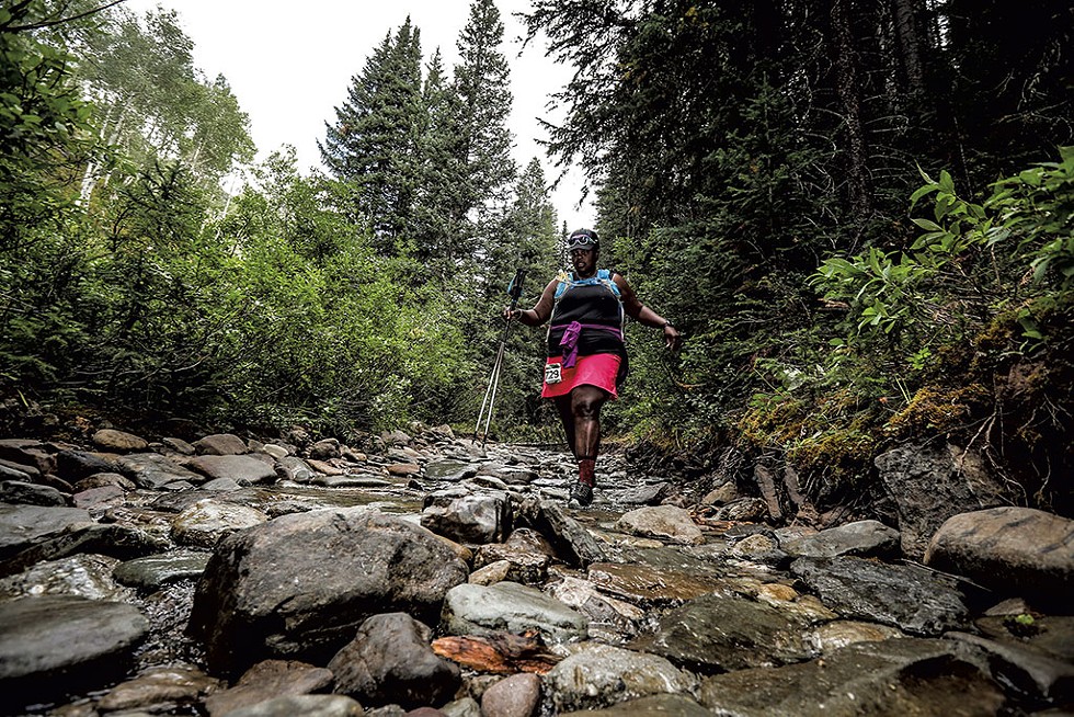 Valerio during the 2018 TransRockies stage race - COURTESY OF SPORTOGRAF