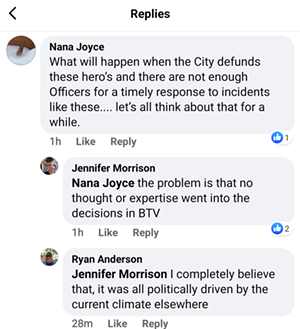 Jennifer Morrison's Facebook comments in August - SCREENSHOT