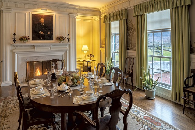 The dining room set for Thanksgiving - COURTESY OF HILDENE, THE LINCOLN FAMILY HOME