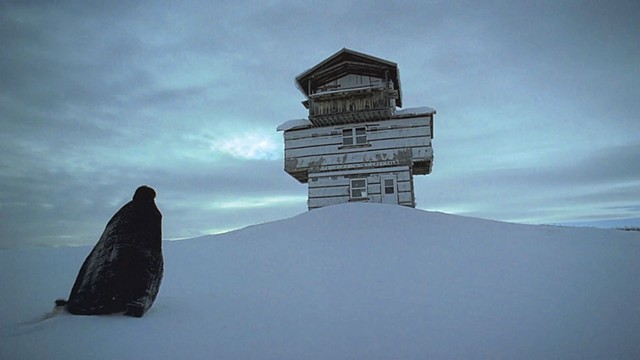 SNOWED IN Keough finds no refuge from the demons of her past in Fiala and Franz's arty fright film. - COURTESY OF NEON