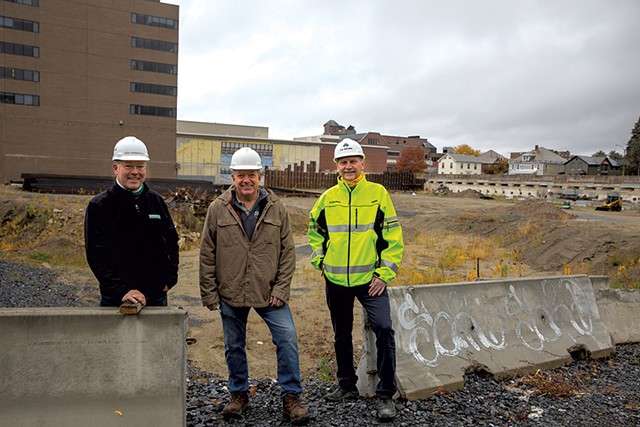 From left: Dave Farrington, Al Senecal and Scott Ireland at the CityPlace site in Burlington - JAMES BUCK