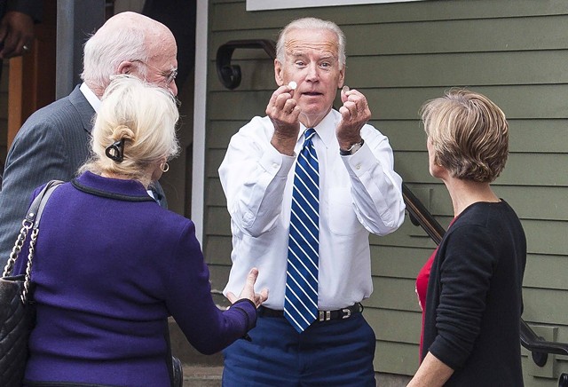 Then-vice president Joe Biden in Burlington in 2016 - POOL: GLENN RUSSELL