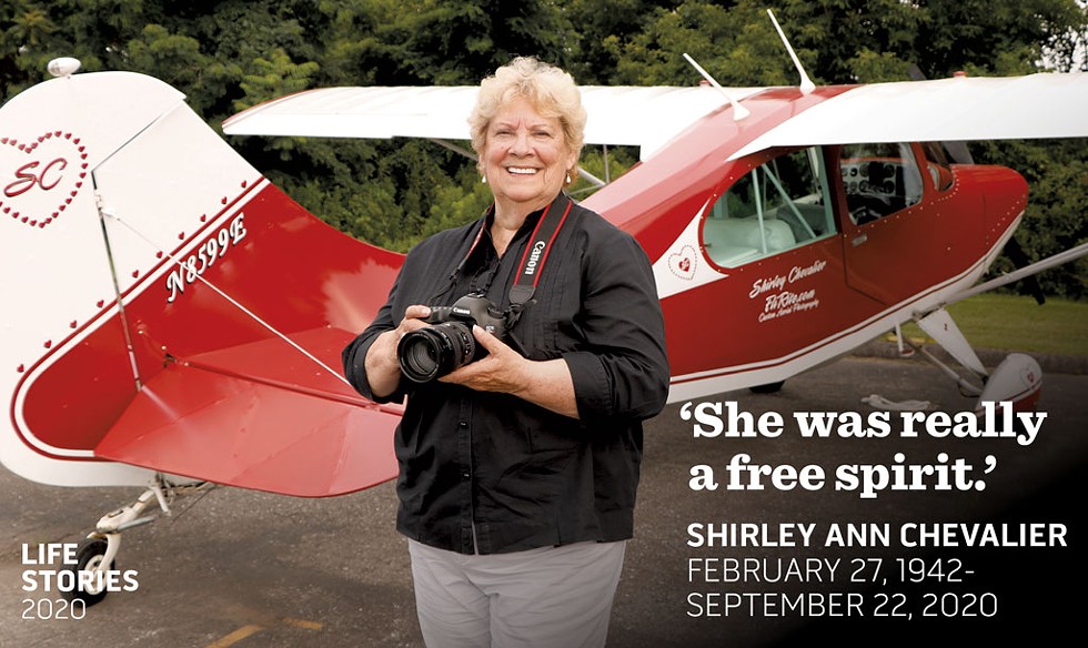 Shirley Chevalier with her plane - COURTESY OF J.D. GOODMAN