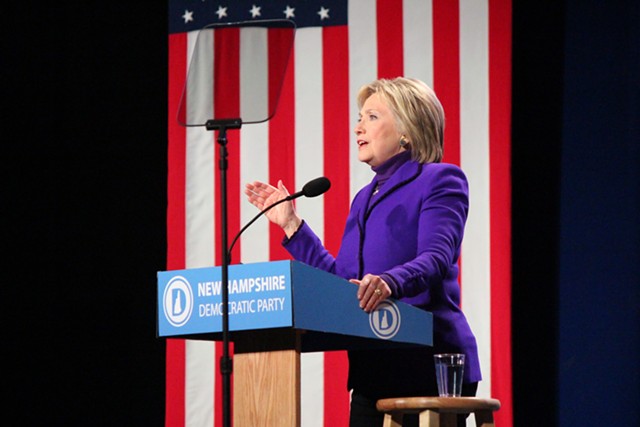 Hillary Clinton campaigning earlier this month in New Hampshire. - FILE: PAUL HEINTZ