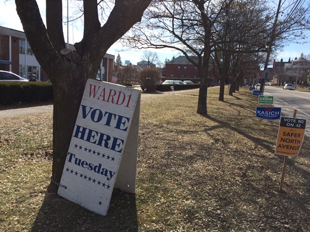 Burlington Ward One polling place at Mater Christi School - MARK DAVIS