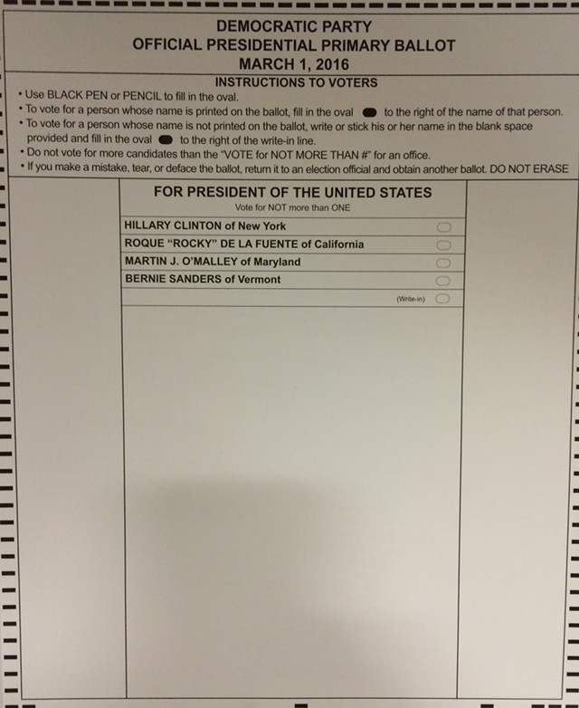 The ballot many Vermonters have been waiting for.